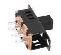 Gruita 10Pcs interrupteur a glissiere de haut bouton a 6 broches a 3 Position DPDT panneau de 0.5A 50V DC