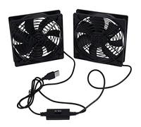Gruita Double Ventilateurs de Routeur PC AlimentéS par USB 120Mm 5V avec ContrôLeur de Vitesse Ventilateur de Refroidissement à DéBit D'Air éLevé pour RéCepteur Modem Routeur