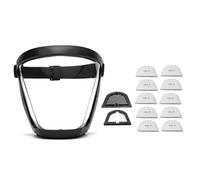 Gruita Masque de Protection de Travail Masque de Protection Intégral Transparent Protecteur Anti-Poussière avec 10 Filtres Noir
