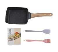 Gruita Poêle Tamagoyaki Antiadhésive, Poêle à Omelette Japonaise, Rouleau D'Œufs, Poignée Amovible Anti-Brûlure pour Cuisinière, Accessoires de Cuisine A