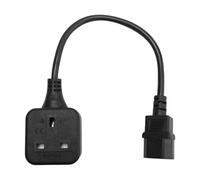 Gruita Prise de Sortie IEC320 C14 vers UK BS1363A, Prise Mâle IEC C14 vers Prise UK 3Pin Câble Adaptateur Secteur pour PDU UPS (0.)
