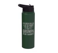 Grumpa Is My Favorite Name Funny Stainless Steel Insulated Water Bottle