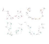 GRUNDIG Éclairage de sapin de Noël avec perles décoratives et étoiles - 10 ampoules LED blanc chaud - Fonctionne avec 2 piles AA (exclusives) - Éclairage d'ambiance pour l'intérieur - 1,2 m - Rose