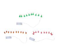 Grundig Guirlande lumineuse 10 LED avec motifs d'arbre et boîte cadeau - Lumière blanche chaude - Fonctionne avec piles - Avec clips - Longueur : 120 cm