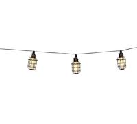 Grundig Guirlande lumineuse solaire - Lampe de jardin - 10 lanternes LED - 12 lumens - Lumière blanche chaude - Avec panneau solaire - Durée de vie de la batterie : 8 à 6 heures - Noir