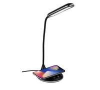 Grundig Lampe de Bureau avec Chargeur sans Fil - Lampe LED Dimmable Tactile - Lampe de Chevet avec 3 Couleurs de Lumière - USB-C - Bras Flexible pour Éclairage Réglable