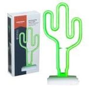 GRUNDIG Lampe de Table sans Fil Neon Cactus - 53 LED USB-C Rechargeable - Lampe de Bureau - Lumiere Verte
