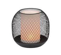 GRUNDIG Lampe de Table Solaire - Lanterne en Métal Noir - IP44 Résistant aux Intempéries - Ø13X14 cm