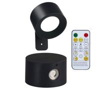 GRUNDIG Lampe Murale Rechargeable LED - Lampe sans Fil USB C Dimmable - Applique Murale LED avec Télécommande - Noire - 9 x 8 x 4.5 cm