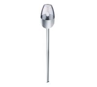 Grundig Lampe solaire de jardin LED avec effet flamme - Capteur crépusculaire automatique - Protection contre les éclaboussures IP44 - Durée de combustion 6 à 8 heures - Diamètre 6 x 38,5 cm - Argenté