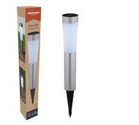 Grundig Lampe Solaire Extérieur Jardin avec 2 LED Blanc Froid - Éclairage Solaire IP44 avec Piquet - Acier Inoxydable