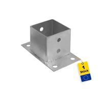 GRUNDLINE Douille à visser 70 x 70 mm - Douille de sol pour poteaux en bois - Vis du support de poteau - Douille de sol avec plaque d'ancrage - Ancrage - Chaussure de poteau galvanisée à chaud - Pied