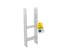 GRUNDLINE - Ensemble de 4 supports de poteau en H - Ancre en H 16x16 - Support de poteau - Support de poteau à encastrer - Pied de support - Patte de poutre - Support de poteau - Connecteur de bois