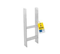 GRUNDLINE - Ensemble de 4 supports de poteau en H - Ancre en H 20x20 - Ancre de poteau - Support de poteau à encastrer - Pied de support - Patte de poutre - Support de poteau - Connecteur de bois