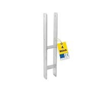 GRUNDLINE Lot de 4 supports de poteau d'ancrage en H - Ancre en H 9 x 9 mm - Ancrage de poteau - Support de poteau à sceller dans le béton - Pied de support - Chaussure de poutre - Support de poteau