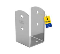 GRUNDLINE Support de poteau en U à visser - 50 x 50 cm - Support de poteau - Profil U en acier - Ancrage au sol pour poteaux en bois - Chaussures de poteau - Pied de support - Poteau de clôture