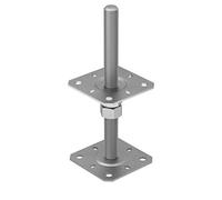 Grundline - Support de poteau réglable en hauteur de 50 à 200 mm - Vis du support de poteau - Pied de support - Douille à visser - Ancre - Tige filetée M20-250 mm - Plaque d'ancrage 80 x 80 x 3 mm