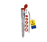 GRUNDLINE Support de poteau rond Ø 26 à 60 mm - Ancrage au sol à visser - Base à visser - Douille de sol - Pied de support - Ancrage au sol - Piquet de sol - Douille de sol - Parasol - Séchoir rotatif