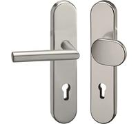 GRUNDMANN 117501 Lot de 2552 en argent avec onglet sur plaque longue PZ 88 Poignée de porte et poignée de porte Önorm en aluminium anodisé