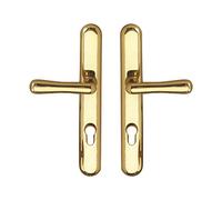 GRUNDMANN Poignée SH WG ELEGANT Poignée de Porte Intérieur - Sur plaque longue PZ92, laiton poli PVD, 1 garniture | Accessoires ferrures de portes