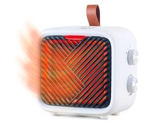 GRUNKEL Radiateur soufflant en céramique CF-1500 cm, 1500 W, 2 niveaux, thermostat réglable, protection anti-basculement et anti-surchauffe, panneau en céramique, ventilateur indépendant, portable