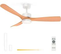Grunkel SKYSTYLE52, ventilateur de plafond, bois, blanc, pour plafond, plastique, métal, 44 dB, 132 cm