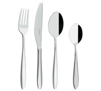 Grunwerg Balmoral Coffret de 24 pièces en acier inoxydable 18/10, 6 couteaux de table, fourchettes de table, cuillères à dessert, cuillères à café, Silver
