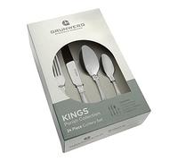 Grunwerg Ensemble de Couverts de 24 Pièces, Acier Inoxydable, Argenté, 23 x 2 x 0,5 cm 24BXKGR