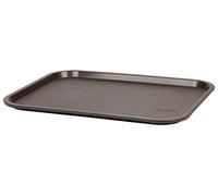 Grunwerg P-1418BR/6 Lot de 6 Fast Food Plateau en plastique - Rectangulaire, Marron, 18“ x 14“