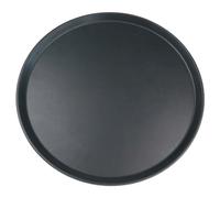 Grunwerg Plateau rond antidérapant en caoutchouc super plastique, diamètre 11 pouces / 27 cm, noir