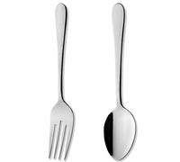 Grunwerg Windsor Carded Ensemble de fourchette et cuillère de service 2 pièces, acier inoxydable 18/0, Argenté.