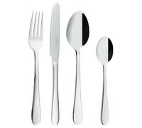 Grunwerg Windsor Coffret de 24 couverts en miroir, Acier inoxydable 18/10, 6 x Couteaux de table, Fourchettes de table, Cuillères à dessert, Cuillères à thé