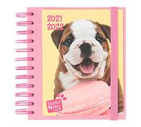 Grupo Erik - Agenda Scolaire 2021 2022 Studio Pets Dogs | Agenda Journalier d'Août à Juin - Agenda Spirale 14,5x16 cm | Idéal pour le Collège ou le Lycée