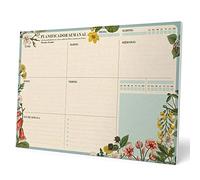 Grupo Erik - Bloc Notes A4 Botanical, Version Espagnole, Semainier, Sous-Main Bureau, Planner Hebdomadaire, Papeterie de Bureau, To Do List, Blocs Mémo, Fournitures Scolaires