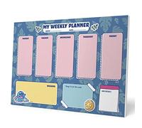 Agenda Hebdomadaire A4 54 Pages Détachable Décoré Stitch Disney Bleu / Rose Bleu G