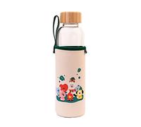 Grupo Erik - Bouteille en Verre BT21 - Capacité 50 vec Bouchon en Bambou et Protection | Inclut un Étui en Néoprène avec Dragonne | Gourde en verre Borosilicate