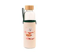 Grupo Erik Gourde en verre BT21 RJ 500 ml – Bouchon bambou, étui néoprène avec dragonne