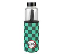 Grupo Erik - Bouteille en Verre Demon Slayer - Capacité 50 vec Étui en Néoprène, Gourde en verre Borosilicate, Bouteille Kimetsu No Yaiba