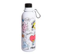 Erik Gourde isotherme Line Friends BT21 500 ml – Acier inox. double paroi Sans BPA Blanc/Noir
