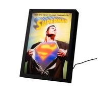 Grupo Erik - Cadre Lumineux Superman DC Comics - Cadre LED avec 3 modes d'éclairage, Alimentation USB, 20x28 cm | Deco Chambre Ado Fille, Décoration Lumineuse, LED Deco