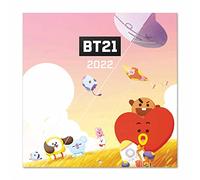 Grupo Erik - Calendrier 2022 BT21 - 12 Mois | Calendrier Mural, De Janvier à Décembre 2022 | 30 x 60 cm, 6 langues, 1 Poster Inclus, Certifié FSC