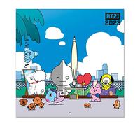 Grupo Erik - Calendrier Mural 2023 BT21-12 Mois, 30x60cm, Avec 1 Poster Inclus, Sous Licence Officielle et Certifié FSC, Calendrier Mensuel en Français Janvier 2023 à Décembre 2023 CP23039