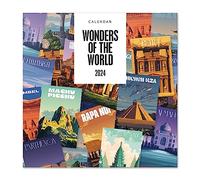 Grupo Erik - Calendrier Mural 2024 Les Merveilles du Monde | Calendrier Mensuel 30 x 60 cm, Certifié FSC, en Français