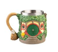 Grupo Erik | Chope à Bière Le Seigneur des Anneaux, Hobbitebourg | Capacité 600 ml, Extérieur en Résine, Intérieur en Acier Inoxydable | Déco Seigneur des Anneaux Objet