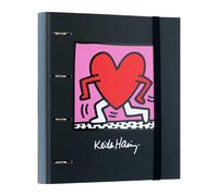 Grupo Erik - Classeur A4 4 Anneaux Keith Haring | Classeur Rigide 4 Anneaux, Format 27 x 32 cm | Fournitures Scolaire, Organiseurs, Fournitures de Bureau
