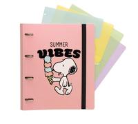 Grupo Erik | Classeur A4 4 Anneaux Snoopy | Fournitures Scolaires | Classeur Souple 4 Anneaux, Format A4 - 27 x 32 cm, Fournitures de Bureau et Organiseurs