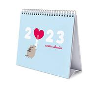 Grupo Erik CS23005 - Calendrier de Bureau 2023 Pusheen - 12 Mois, 20 x 18 cm, Calendrier Mensuel en Français, Janvier 2023 à Décembre 2023, Sous Licence Officielle, Certifié FSC, avec Support Rigide