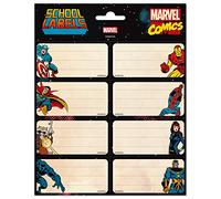 Grupo Erik: Étiquettes adhésives Marvel Avengers | Étiquettes adhésives colorées 8 x 4 cm à utiliser pour personnaliser des cadeaux, des cahiers ou d'autres produits de papeterie, étiquettes