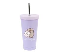 Grupo Erik | Gobelet Inox Pusheen 550 ml avec Paille | Cadeau Kawaii | Gobelet Isotherme avec Couvercle | Paille Réutilisable, Boissons Fraîches, Cadeau Original