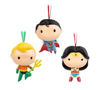 Grupo Erik - Lot de 3 Décorations Noël DC Comics | Boules de Noël Originales en Résine, Décorations Sapin de Noël